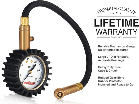 مقياس ضغط الإطارات الاحترافي Accu-Gage H100X مع واقي مطاطي واقي (100 رطل لكل بوصة مربعة) in Saudi Arabia