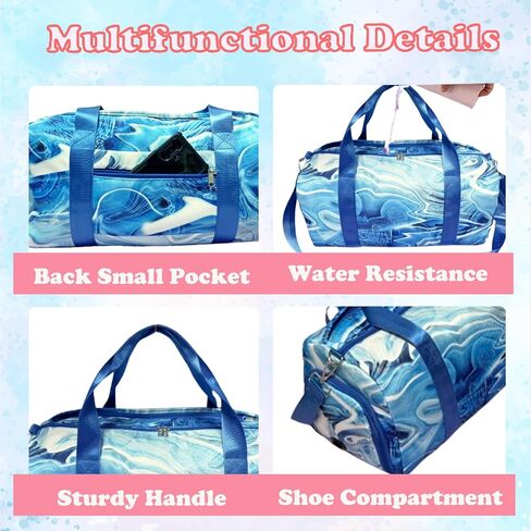 Dance Bag Girls Duffle Bag Girls Sleepover Overnight Weekender Bag Girls Cheer Bag Girls Gym Gymnastics Bag with Shoe Compartment and Wet Pocket in Saudi Arabia
