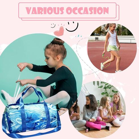 Dance Bag Girls Duffle Bag Girls Sleepover Overnight Weekender Bag Girls Cheer Bag Girls Gym Gymnastics Bag with Shoe Compartment and Wet Pocket in Saudi Arabia