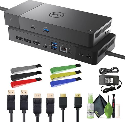توفر قاعدة Thunderbolt Dock WD22TB4 من Dell ما يصل إلى 130 وات من الطاقة لأجهزة الكمبيوتر المحمول والكمبيوتر والشاشة، وحزمة محطة إرساء Thunderbolt 4 المعيارية مع كابل DisplayPort + كابل HDMI والمزيد in Saudi Arabia