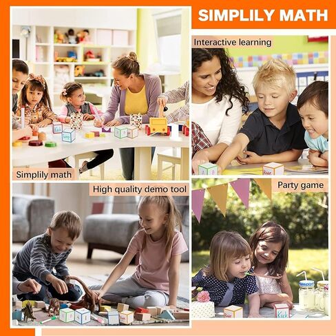 مجموعة نرد المسح الجاف مكونة من 4-2x2 بوصة متعددة الأغراض ملونة للكتابة على المسح الجاف كتل نرد جيب فارغة لرسم أرقام الحروف والمزيد من مستلزمات الفصول الدراسية التعليمية للأطفال (8+1) in Kuwait