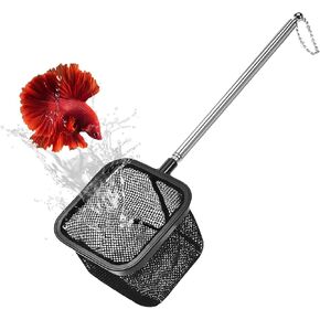 Aquarium Shrimp Net, Shrimp Skimming Aquarium Nets with Extendable Stainless Steel Handle Fish Net for Fish Tank Aquariums Small Ponds Baby-Fish Food Residue Debris, Retractable 7.8-18 Inches Long in Saudi Arabia