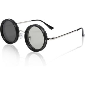 1-9 نظارة شمسية قابلة للتعديل مع عدسات مرشح Moonglass ND المستقطبة - إطار مستدير UV400 نظارات للرجال والنساء ، وقيادة سفر صيد الأسماك ، ومن العلبة الصعبة. in Kuwait