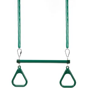 Playset Trapeze Bar and Gym Rings Kit, Green, with 42" Green Soft Grip Zinc Chains for Jungle Gyms and Swing Sets 1 PK (KIT-GN42CSTZ) in Saudi Arabia