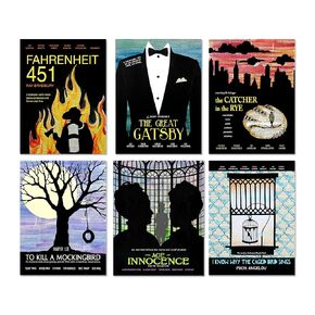 روايات كلاسيكية ملصق فيلم ملصق من ستة. مجموعة الاقتباس الأدبي. ورقة الفنون الجميلة ، مغلفة ، أو مؤطرة. أحجام متعددة متوفرة in Kuwait