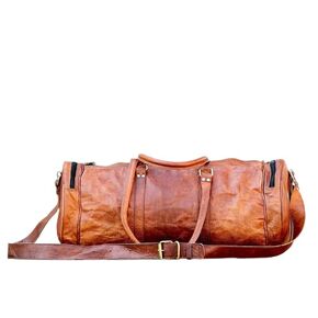 100% Leather Luggage Handmade Duffel Bag for Large Travel and Gym (24x9x8 inches) in Kuwait