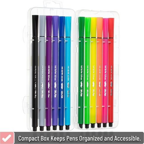 Mr. Pen- Felt Tip Pens ، 12 Pack ، Alged Love Tip Pens in Saudi Arabia