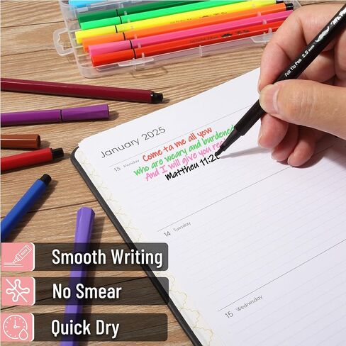 Mr. Pen- Felt Tip Pens ، 12 Pack ، Alged Love Tip Pens in Saudi Arabia