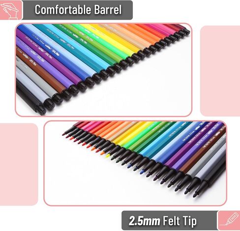Mr. Pen- Felt Tip Pens ، 24 Pack ، Alged Love Tip Pens in Kuwait