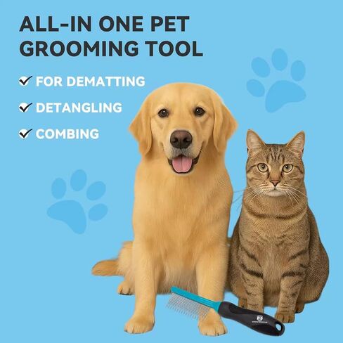 SheddEase Groom & Care Reusable Dog & Cat Hair Remover for Furniture, Couch, Carpet | Deshedding Comb for Shedding, All-in-One Pet Hair Remover & Grooming Comb Kit in Saudi Arabia