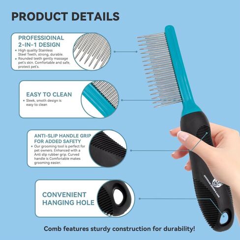SheddEase Groom & Care Reusable Dog & Cat Hair Remover for Furniture, Couch, Carpet | Deshedding Comb for Shedding, All-in-One Pet Hair Remover & Grooming Comb Kit in Saudi Arabia