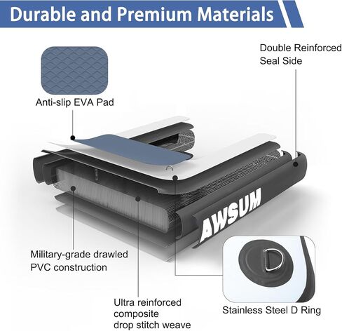 AWSUM XL قابلة للنفخ ماء القارب القارب رصيف تطفو للكلاب حتى 240 رطلا على سلم تعويم الماء خطوات للبحيرات سهلة الوصول إلى تجمع الكلاب in Kuwait