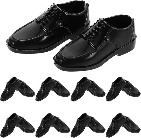 10 أزواج 1/6 Scale Men Black Shoes - Action Form in Kuwait