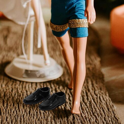 10 أزواج 1/6 Scale Men Black Shoes - Action Form in Kuwait