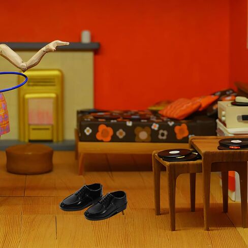 10 أزواج 1/6 Scale Men Black Shoes - Action Form in Kuwait