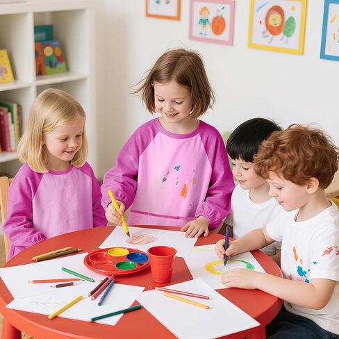2 حزمة الأطفال الرسم الفني صخور ، مآزر حرفية للأطفال الصغار-الأكمام الطويلة مقاومة للماء المآيل مع 3 جيوب للأطفال الذين تتراوح أعمارهم بين 2-6 in Kuwait