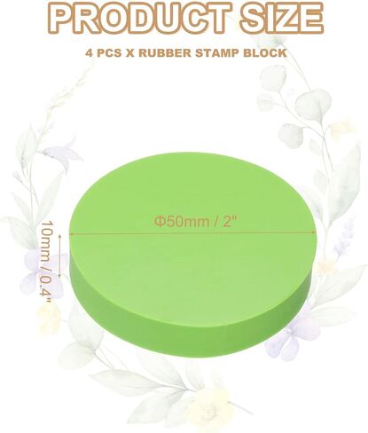 PATIKIL 4Pcs 2" Rubber Carving Blocks, Soft Linoleum Art Carving Block Round Crafts Stamp Making for Printmaking Stamps Carving Supplies, Green in Saudi Arabia