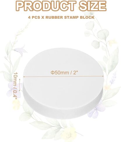 Patikil 4pcs 2 "كتل نحت المطاط ، مشمع ناعم النحت الفني كتلة الجولة الطوابع لصنع طوابع الطباعة لوازم نحت ، أخضر in Kuwait