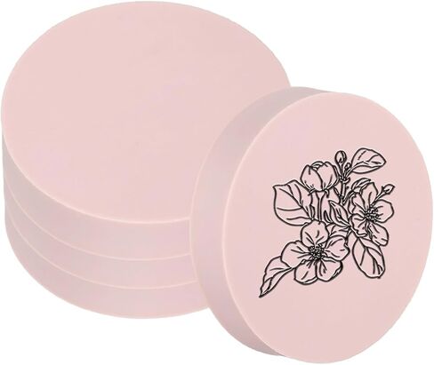 Patikil 4pcs 2 "كتل نحت المطاط ، مشمع ناعم النحت الفني كتلة الجولة الطوابع لصنع طوابع الطباعة لوازم نحت ، أخضر in Kuwait