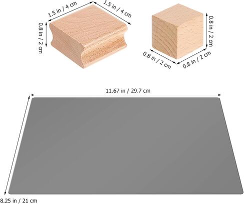 Operitacx 20Pcs Blank Wood Rubber Stamp Mounts, 20/40mm Blank Carving Blocks with Rubber Mat, Unfinished Wooden Block Set for Crafts DIY Stamp Making in Saudi Arabia