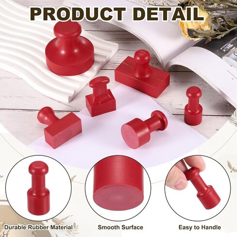 PATIKIL 30mm Stamp Rubber Round Handle, 2 Pcs Stamp Mounts Drawer Pulls for Carving Making DIY Crafting Scrapbooking, Red in Saudi Arabia