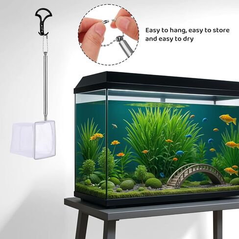 2 Pack 3 Inch Aquarium Net Small Fish Net Aquarium Shrimp Nets with Extendable Stainless Steel Handle Fine Tank Tool Mesh for Shrimp, Baby Fish, Food Residue Debris Skimming in Kuwait