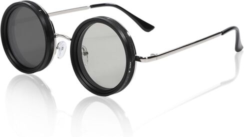 1-9 نظارة شمسية قابلة للتعديل مع عدسات مرشح Moonglass ND المستقطبة - إطار مستدير UV400 نظارات للرجال والنساء ، وقيادة سفر صيد الأسماك ، ومن العلبة الصعبة. in Kuwait