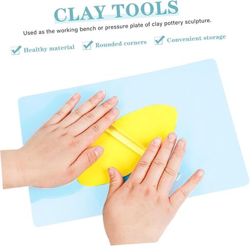 Lurrose 8pcs Clay Crafts Mats PP Pottery Boards أدوات النحت غير العصي لنمذجة DIY والأعمال اليدوية الطينية مع تصميم مريح in Kuwait