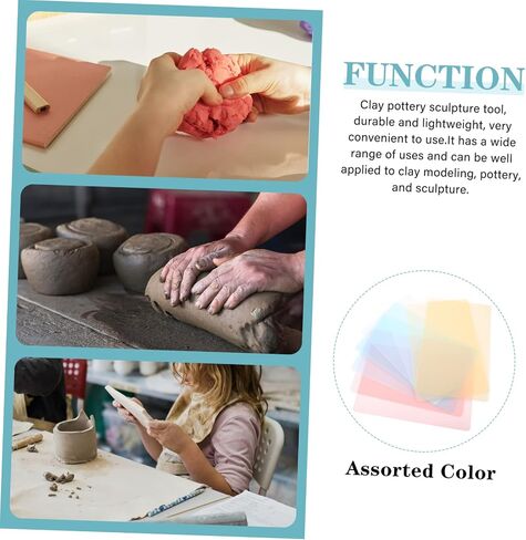 Gatuida 8pcs لوحات Clay Pottery Craft ألواح غير ملتصقة بلاستينية تضغط وتدوير لأدوات النمذجة حواف مستديرة آمنة مريحة لنحت DIY والحرف الحرفية in Kuwait