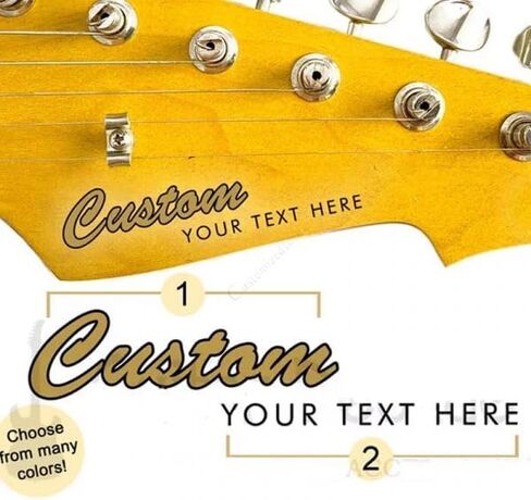 Custom Vintage 50s Style Guitar and Bass Headstock Decals for Telecater Style Guitar Headstock in Saudi Arabia