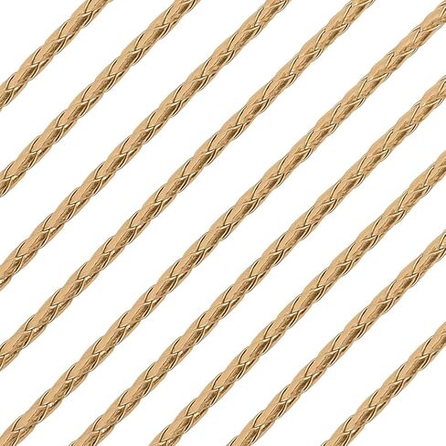 GORGECRAFT 5.5 Yard PU Leather Cord 8mm Metallic Round Braided Bolo Leather Cord Gold Leatherette Strip Braiding Antique Strap for DIY Crafts Bracelet Choker Necklace Anklets Keychain Jewelry Making in Saudi Arabia