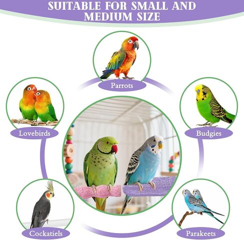 5 Pcs Bird Beak Grinding Stone and Bird Chewing Toy,Parrot Beak Grinding Calcium Stone with Bells,Cage Toys for Budgies,Parakeets,Cockatiels in Saudi Arabia