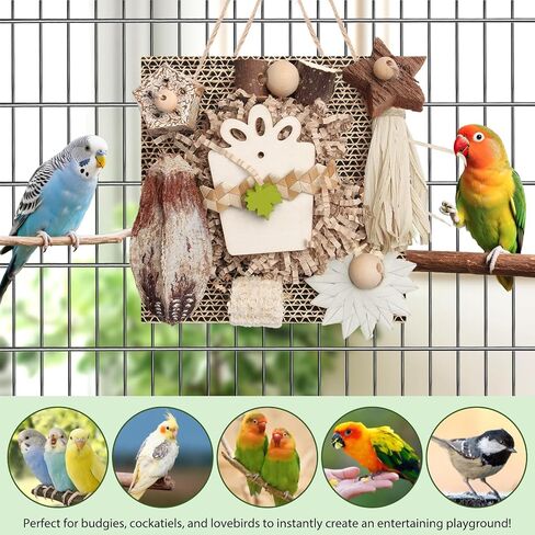 ألعاب Bird Kyouki ، ألعاب الببغاء ، لعبة الببغاء ، Conure معلقة من الورق المقوى القابل للمضغ مناسبة للببدينات ، الكوكاتيل ، طيور الحب ، مخططات الشمس - وغيرها من الببغاوات الصغيرة/المتوسطة (متوسطة) in Kuwait