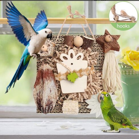 ألعاب Bird Kyouki ، ألعاب الببغاء ، لعبة الببغاء ، Conure معلقة من الورق المقوى القابل للمضغ مناسبة للببدينات ، الكوكاتيل ، طيور الحب ، مخططات الشمس - وغيرها من الببغاوات الصغيرة/المتوسطة (متوسطة) in Kuwait