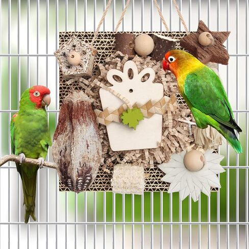 ألعاب Bird Kyouki ، ألعاب الببغاء ، لعبة الببغاء ، Conure معلقة من الورق المقوى القابل للمضغ مناسبة للببدينات ، الكوكاتيل ، طيور الحب ، مخططات الشمس - وغيرها من الببغاوات الصغيرة/المتوسطة (متوسطة) in Kuwait