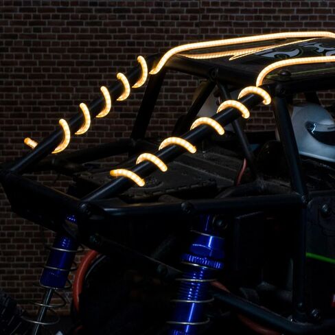 شريط مصابيح LED مرنة RC لسيارات RC SCX24 TRX4M FCX24 FCX18 UTB18 1/24 1/18 ترقية الأجزاء ، ملحقات سيارة RC الشاملة (أحمر) in Kuwait