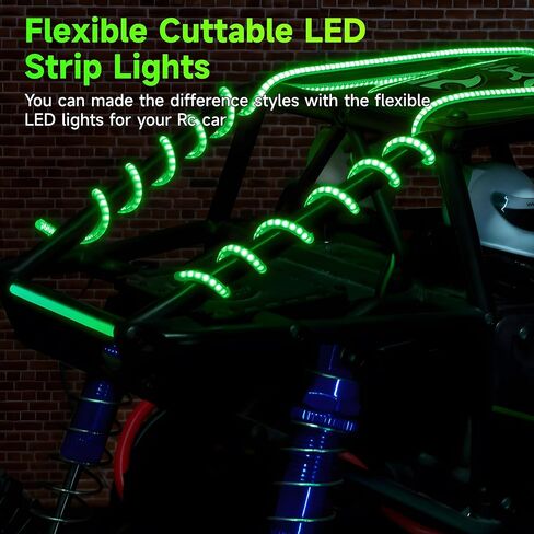 Crazepony RC LED Strip Lights Flexible Cuttable for TRX4M SCX24 1/24 1/18 Crawlers Upgrade(Ice Blue) in Saudi Arabia