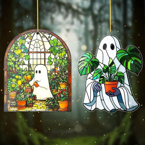هالوين شبح قراءة كتاب Suncatcher ، ديكور الكتب ، هدايا عشاق الكتب ، الهدايا الكتب ، هدايا عاشق الكتب للنساء ، الهدايا للقراء النساء ، الحلي الكتب لشجرة عيد الميلاد in Kuwait
