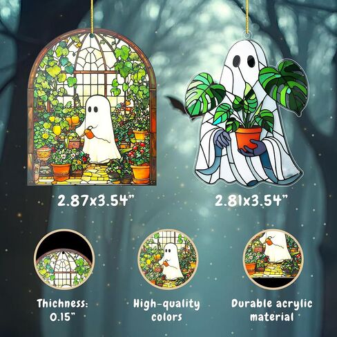 هالوين شبح قراءة كتاب Suncatcher ، ديكور الكتب ، هدايا عشاق الكتب ، الهدايا الكتب ، هدايا عاشق الكتب للنساء ، الهدايا للقراء النساء ، الحلي الكتب لشجرة عيد الميلاد in Kuwait