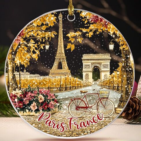 Paris Christmas Acrylic Ornament 2025, Paris Ornament, Paris Family Ornament, France Christmas Ornament, France Lover Gifts (Paris ornament) in Kuwait