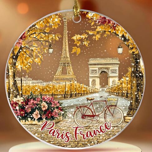 Paris Christmas Acrylic Ornament 2025, Paris Ornament, Paris Family Ornament, France Christmas Ornament, France Lover Gifts (Paris ornament) in Kuwait