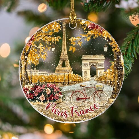 Paris Christmas Acrylic Ornament 2025, Paris Ornament, Paris Family Ornament, France Christmas Ornament, France Lover Gifts (Paris ornament) in Kuwait