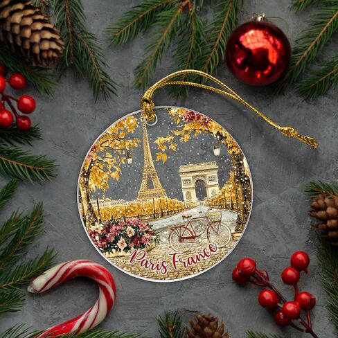 Paris Christmas Acrylic Ornament 2025, Paris Ornament, Paris Family Ornament, France Christmas Ornament, France Lover Gifts (Paris ornament) in Kuwait