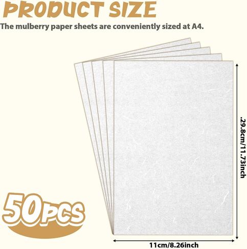 50pcs ورقة أرز A4 لأوراق Decoupage Paper Paper للحرف 8.3x11.7 "أوراق Decoupage للأرز لتصنيع بطاقات كتابة الطلاء in Kuwait