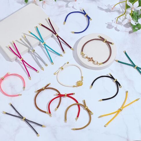 WADORN 15PCS NYLON TWIST CORD MATING 15 LONCE RINCE RINCHEDALE RINCHING RINCHENCERS BRASS SEDESTERS SLIDER BRACELTS 9 بوصة لسباق الصداقة DIY الإكسسوارات in Kuwait