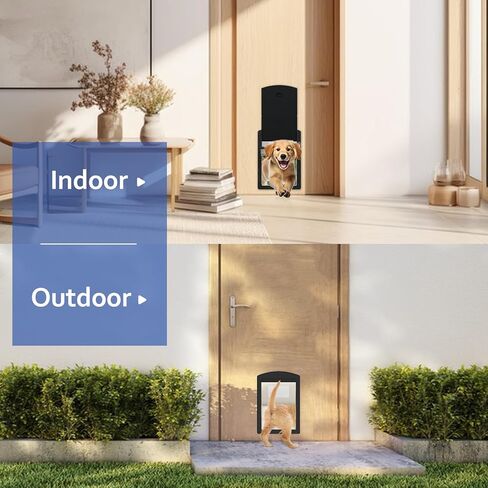 [Classicmacher] باب الكلب للكلاب الكبيرة ، باب إطار أبيض للكلاب A arge ، باب هزلي بلاستيكي قوي وحيوانات أليفة مع لوحة قفل انزلاق وغطاء ناعم مغناطيسي (كبير ، أبيض الحليب) in Kuwait