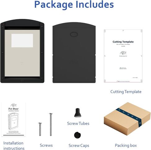 [Classicmacher] باب الكلب للكلاب الكبيرة ، باب إطار أبيض للكلاب A arge ، باب هزلي بلاستيكي قوي وحيوانات أليفة مع لوحة قفل انزلاق وغطاء ناعم مغناطيسي (كبير ، أبيض الحليب) in Kuwait