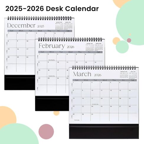 Desk Calendar 2025-2026,July 2025 to Dec 2026 18 Months Standing Flip Desk Calendar with Stickers,10" x 8" Desktop Calendar for Home Office School,Pink in Saudi Arabia