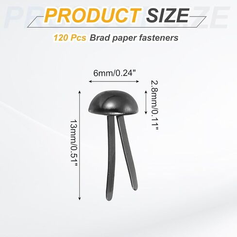 Patikil 120 PCS Brads Paper Paper Hackers ، 10 × 16 ملم دبابيس مقسمة رأس المعادن ، و Brong Brads لإمدادات Diy Craft Craft Craft ، الأسود ، in Saudi Arabia
