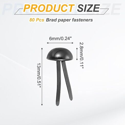 PATIKIL 80 Pcs Brads Paper Fasteners, 15 x 22 mm Metal Round Head Split Pins, Prong Brads for Scrapbooking Leather Craft Decorative DIY Supplies, Golden in Saudi Arabia
